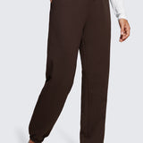 CRZ YOGA Women's Cotton Fleece Joggers with Pockets 28" Milky White