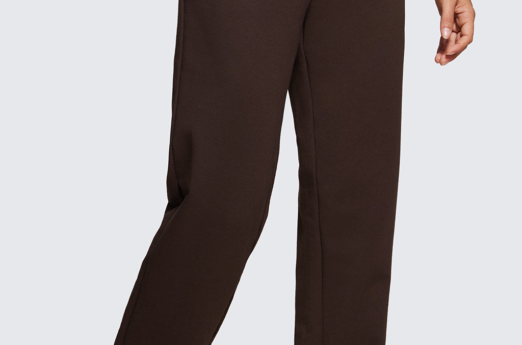 CRZ YOGA Women's Cotton Fleece Joggers with Pockets 28" Milky White