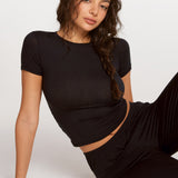 SOULVOR Short Sleeve Crew Neck T-Shirt Black