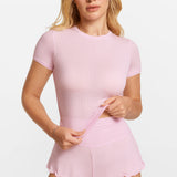 SOULVOR Short Sleeve Crew Neck T-Shirt Sweet Pink