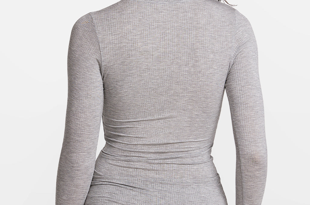 SOULVOR Long Sleeve Crew Neck T-Shirt Moon Heather Grey