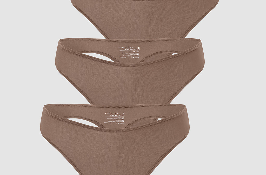 Women's Stretchy Low Rise Thongs 3 Pack Brown Purple (3pack)