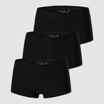 Women's Stretchy Mid Waist Boy Shorts 3 Pack Black 3pack