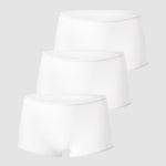 Women's Stretchy Mid Waist Boy Shorts 3 Pack White (3pack)