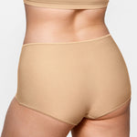 Women's Stretchy Mid Waist Boy Shorts 3 Pack Soft Tan (3pack)