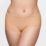 Women's Stretchy Mid Waist Boy Shorts 3 Pack Warm Beige (3pack)