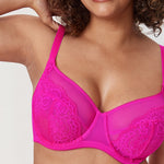 Women's Vintage Lace Unlined Bra Glitter Pink