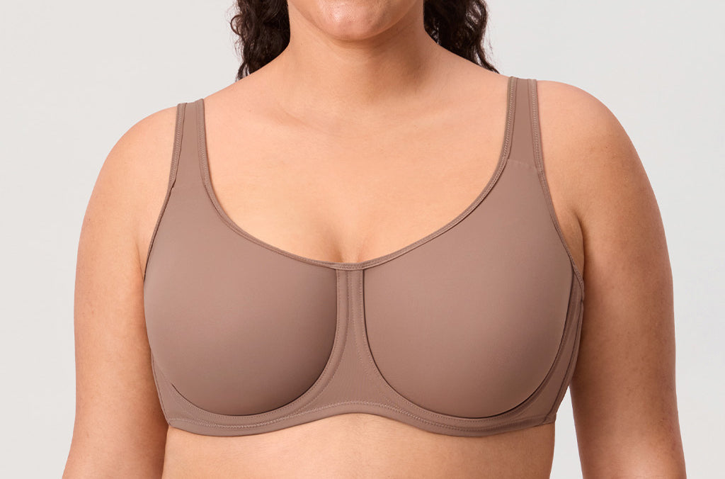 Women's Supportive Full Coverage Bra Brown Purple