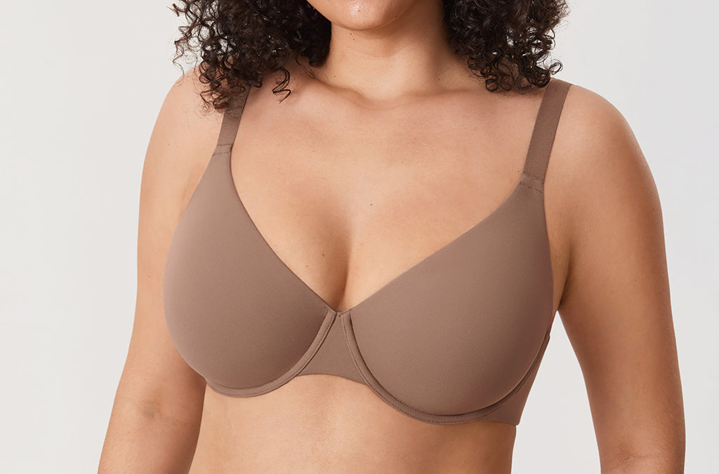 Women's Everyday Plunge Underwire Bra Brown Purple