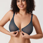 Women's Sheer Mesh Front Closure Posture Bra Sargasso