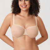 Women's Sheer Mesh Balconette Bra Beige