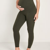 Women's Super High Waist Maternity Leggings 28" Olive Green