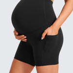 Women's Maternity Shorts with Pockets 5" Black