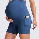 Women's Maternity Shorts with Pockets 5" Pitch Blue