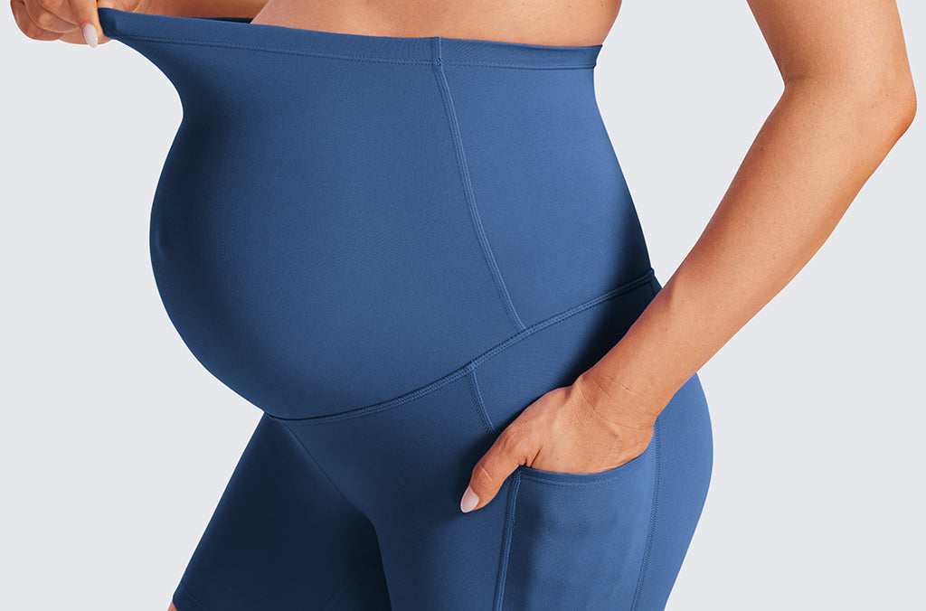 Women's Maternity Shorts with Pockets 5" Pitch Blue