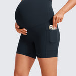 Women's Maternity Shorts with Pockets 5" Black
