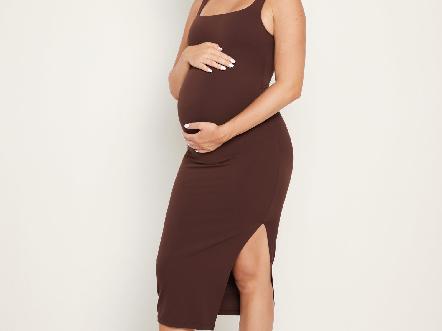 Women's Sleeveless Tank Maternity Dress Grey Sage
