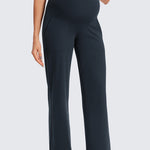Women' Maternity Wide Leg Pants with Pockets 31.5" Black